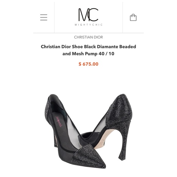 NEW Christian Dior Black Diamante Beaded and Mesh Pumps in sz 37 - Picture 10 of 10